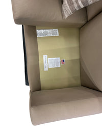 Pottery Barn Beige "York Square Arm" Loveseat with Accent Pillows