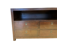 Pottery Barn Rhys Collection Campaign Style Wooden Media Console Table w/ Drawers