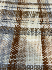Wooden Rocking Chair With Plaid Cushions