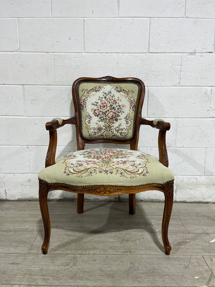 Floral Patterned Upholstered Chair