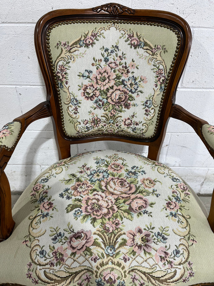 Floral Patterned Upholstered Chair