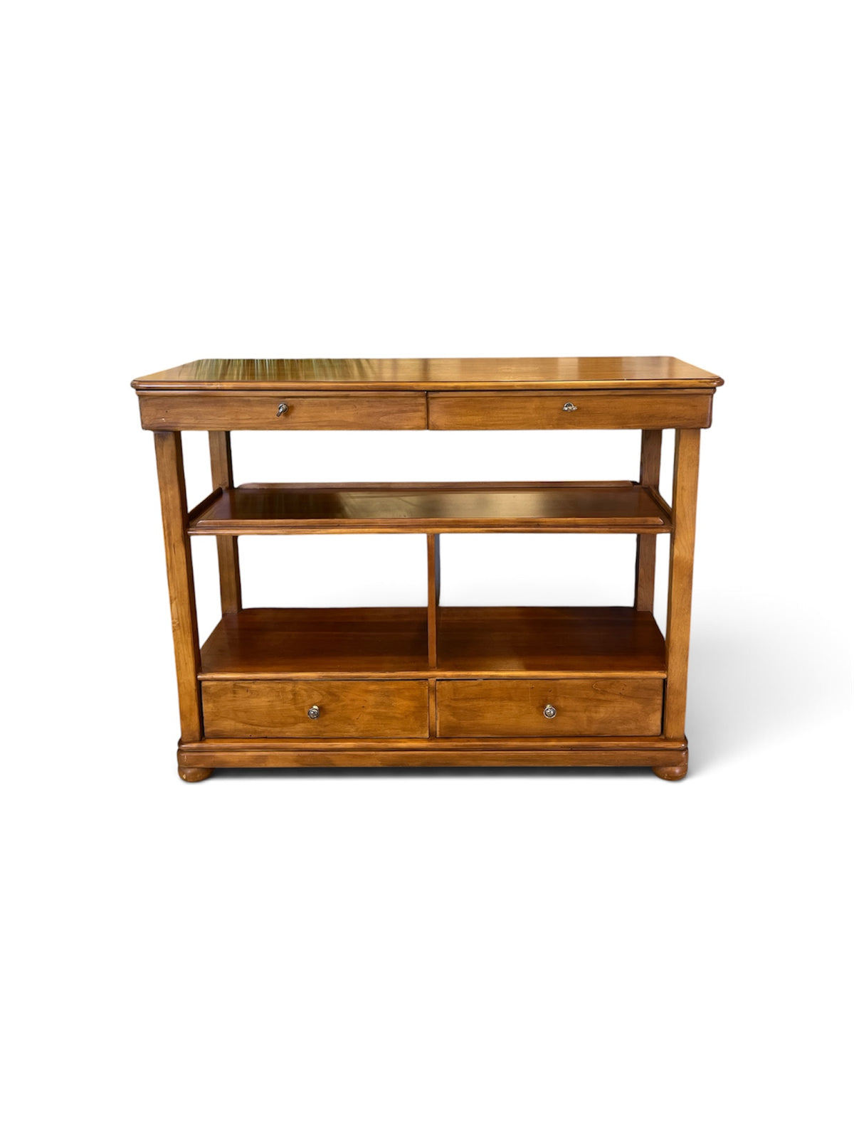 Wood Serving Table with 2 Drawers