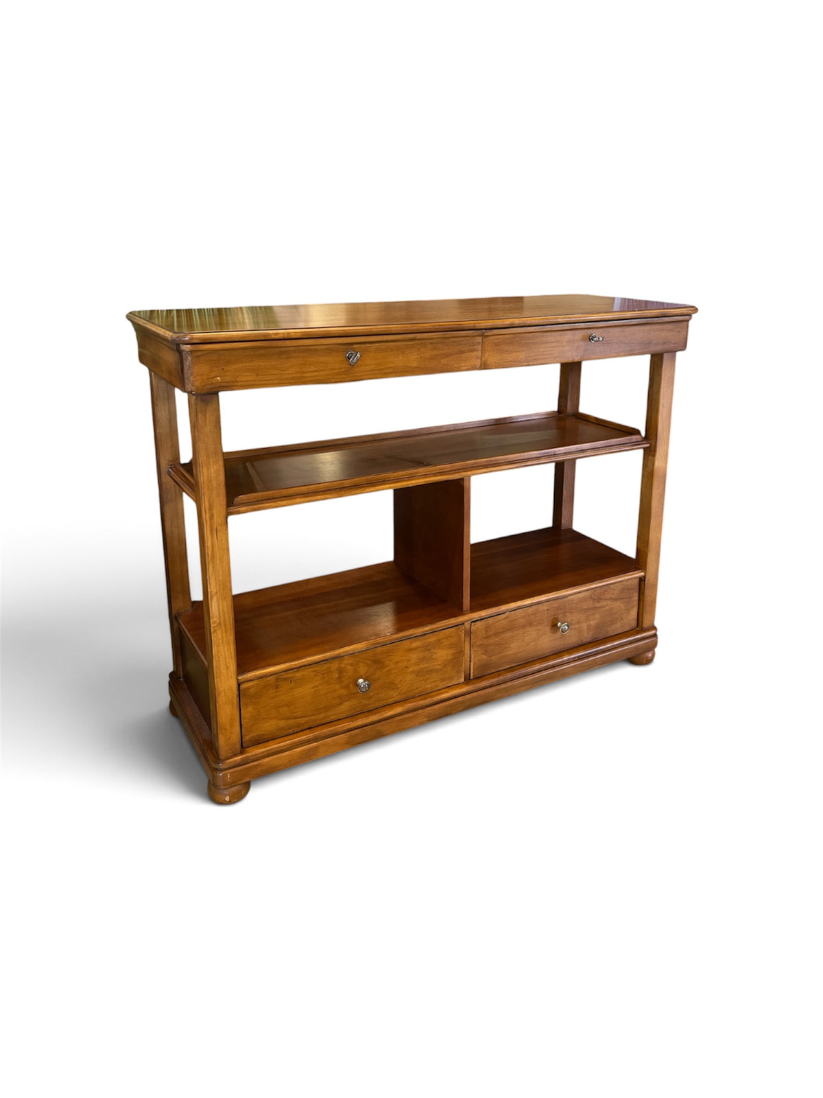 Wood Serving Table with 2 Drawers