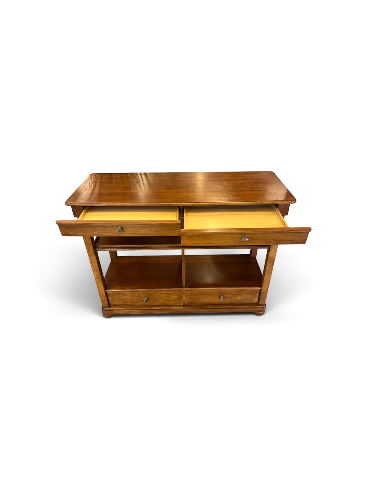 Wood Serving Table with 2 Drawers
