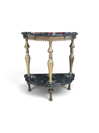 Black & Gold Marble Style Top Accent Table