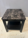 Wooden Bedside Table With Marble Design