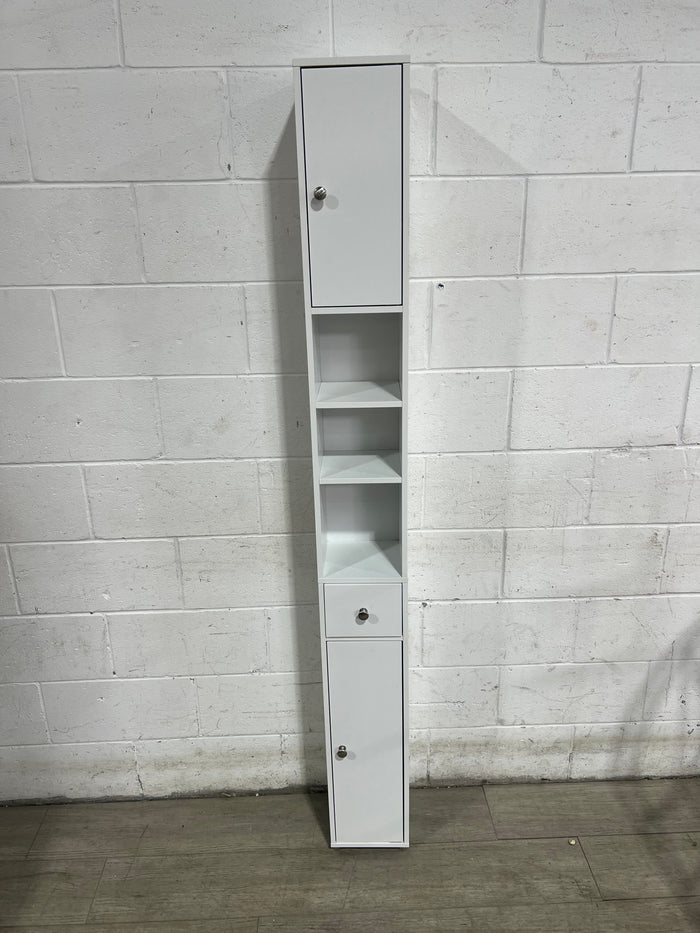 Slim Storage Solution - White Vertical Cabinet