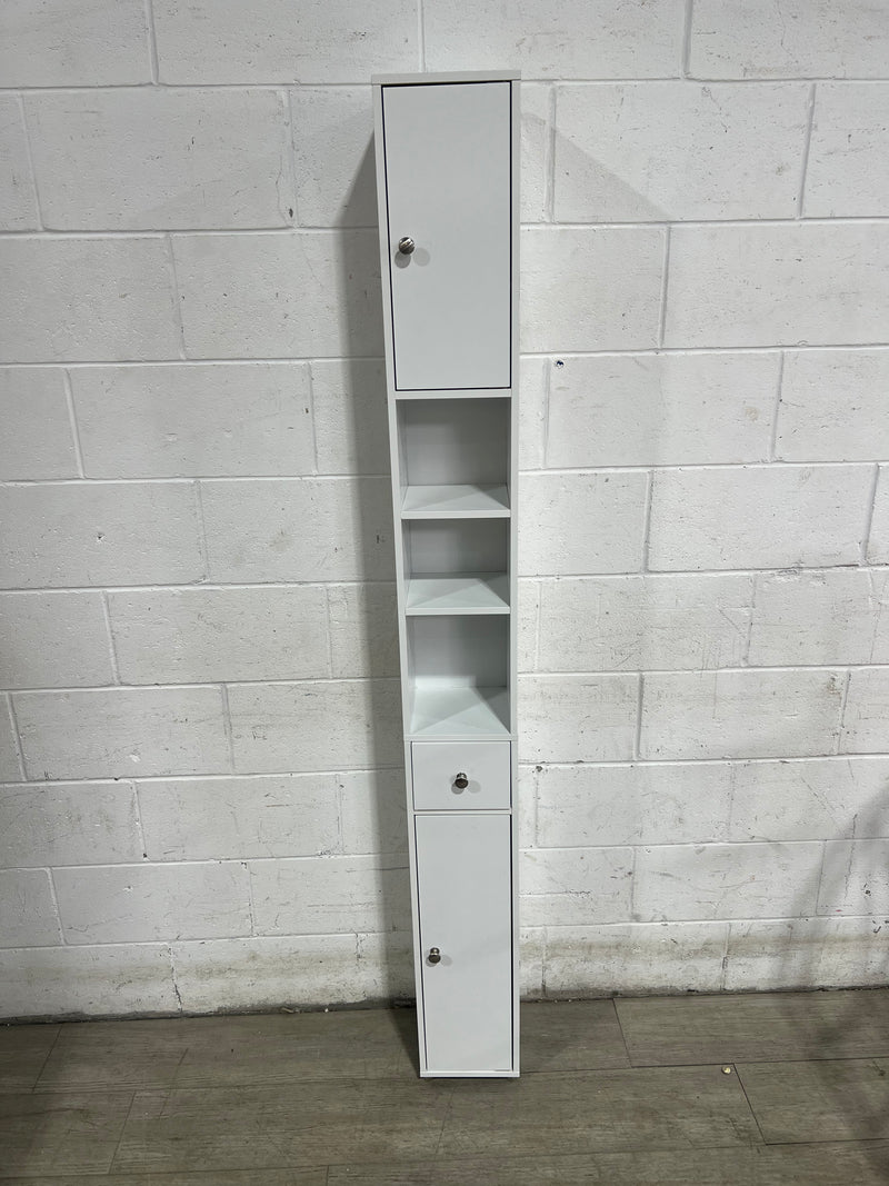 Slim Storage Solution - White Vertical Cabinet