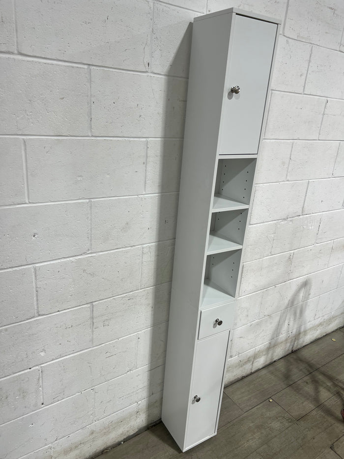 Slim Storage Solution - White Vertical Cabinet