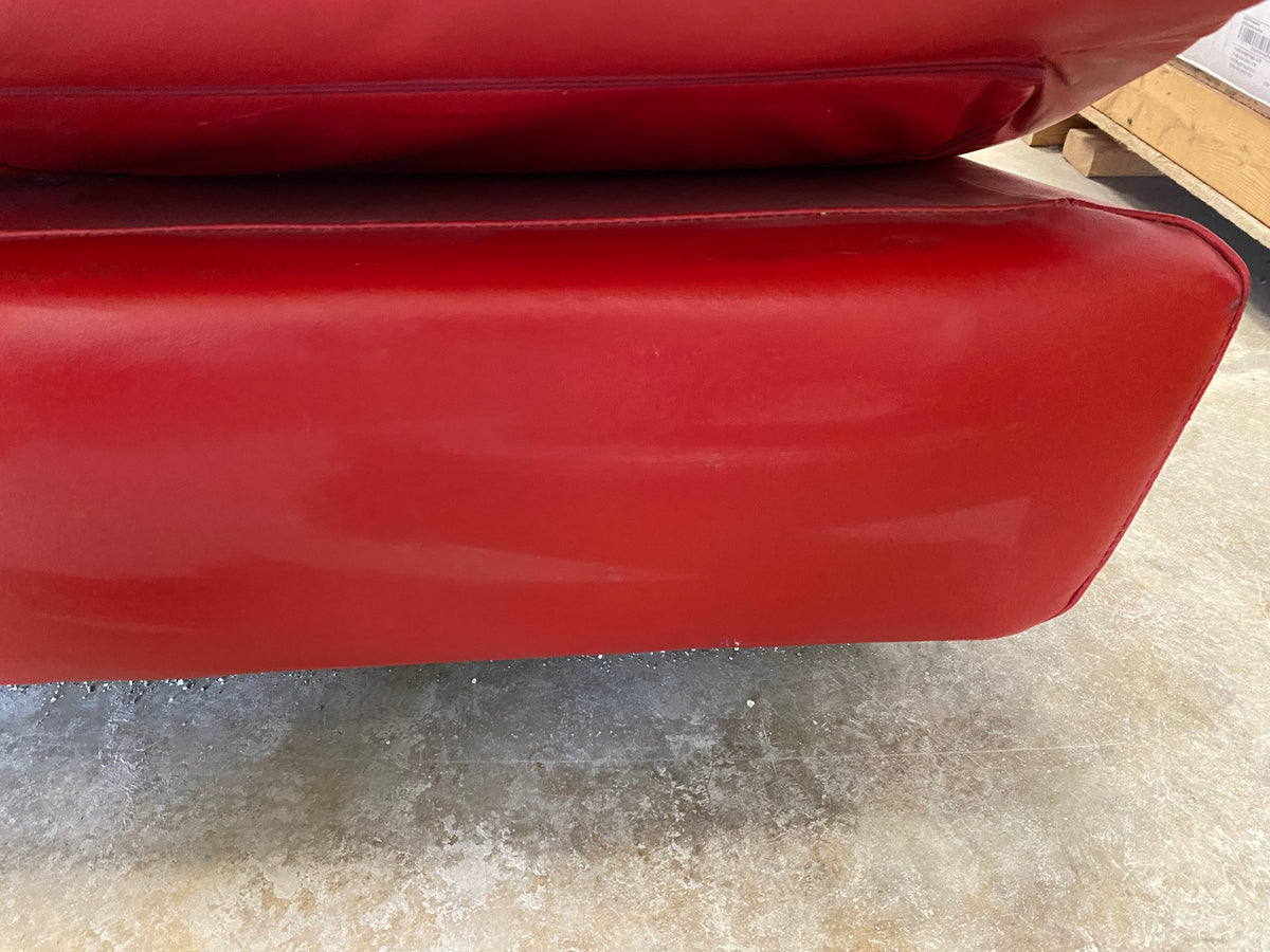 Modern Silhouette Vibrant Red Italsofa Leather Sofa