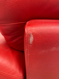 Modern Silhouette Vibrant Red Italsofa Leather Sofa