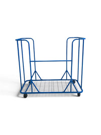 Rolling Storage & Material Cart with Blue Metal Frame