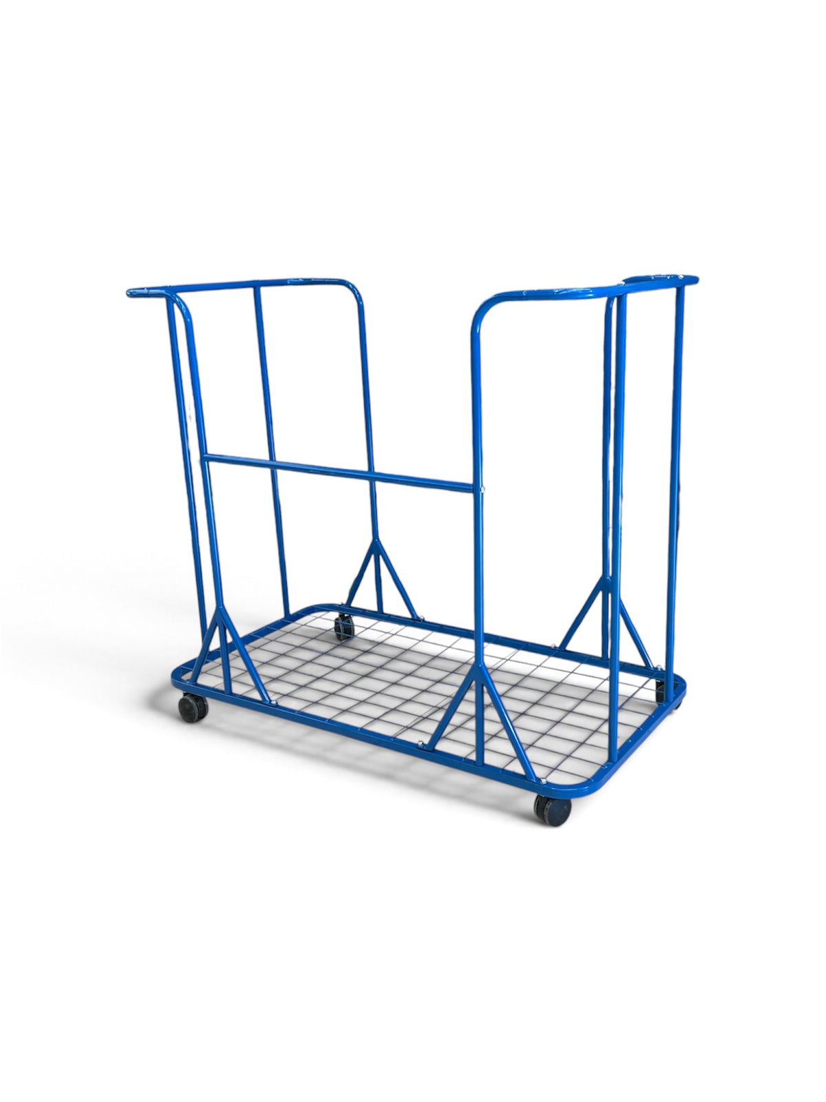 Rolling Storage & Material Cart with Blue Metal Frame