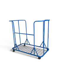 Rolling Storage & Material Cart with Blue Metal Frame