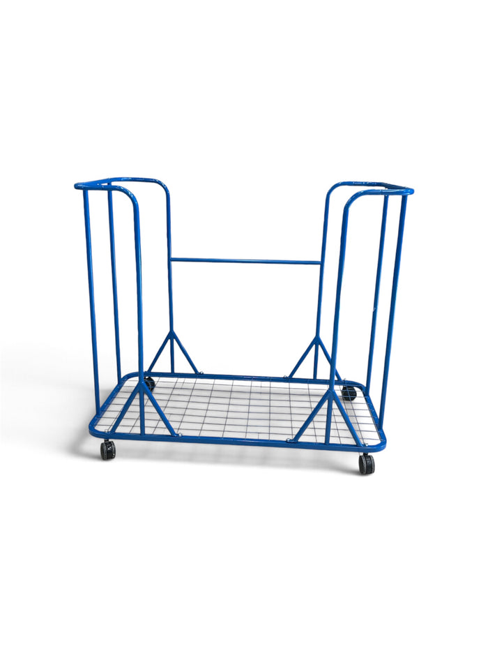 Rolling Storage & Material Cart with Blue Metal Frame