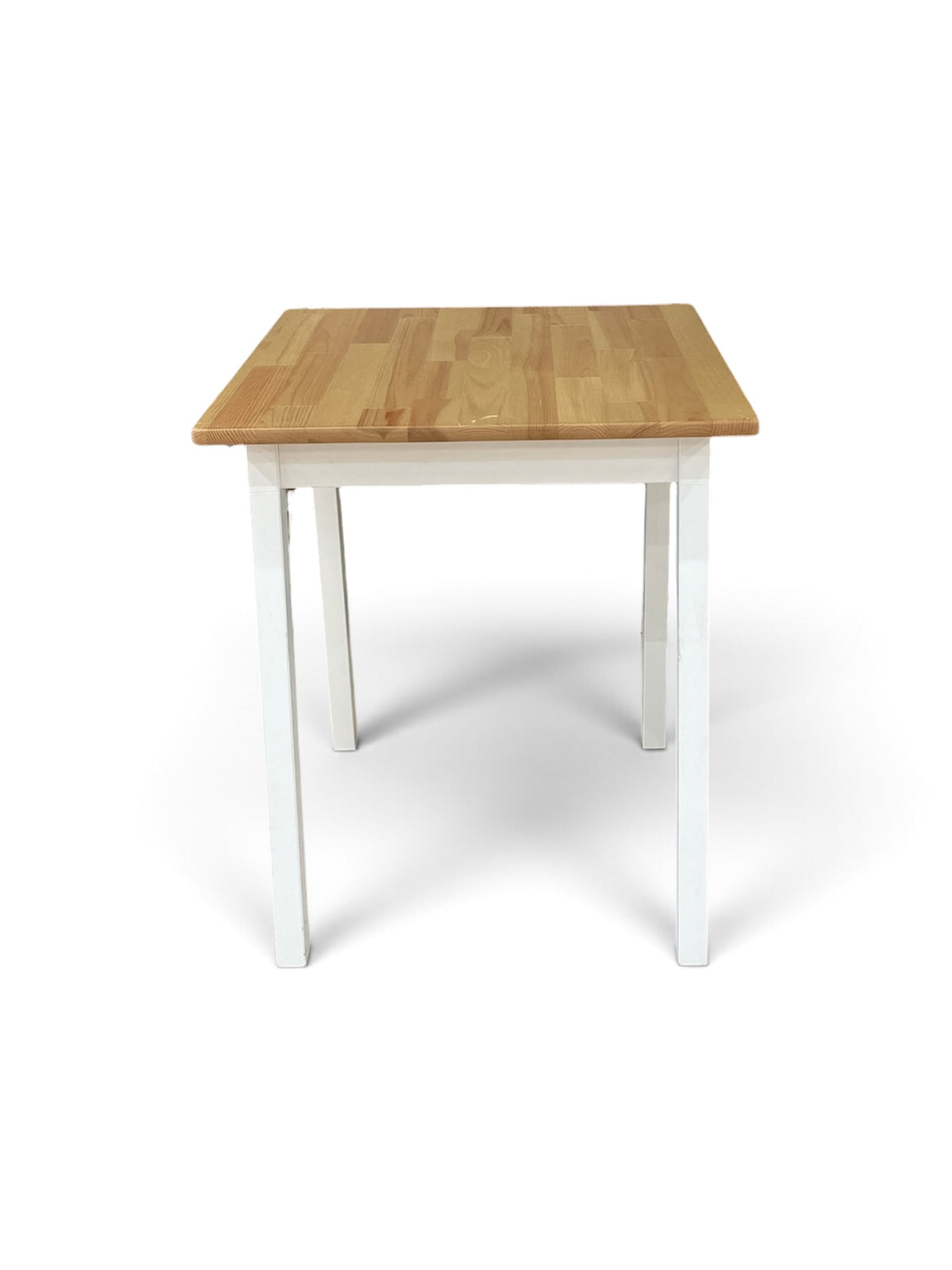 Square Wood Top Dining Table - Natural Wood and White
