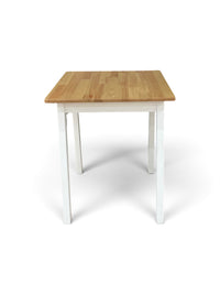 Square Wood Top Dining Table - Natural Wood and White