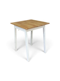 Square Wood Top Dining Table - Natural Wood and White