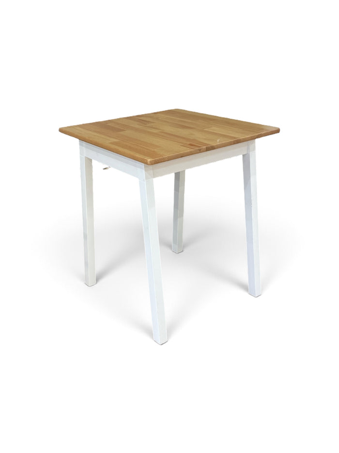 Square Wood Top Dining Table - Natural Wood and White