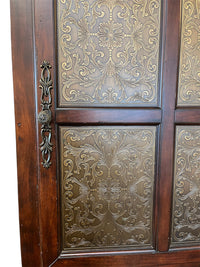 Wooden Cabinet with Embossed Metal Panels