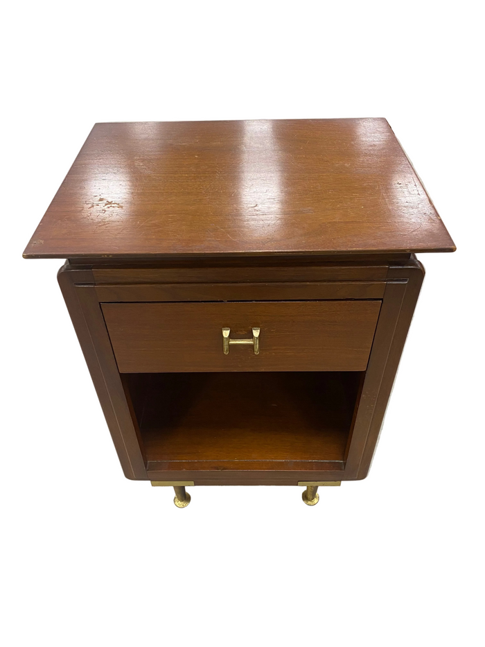 Vintage Rose Wood Nightstand and Single Drawer