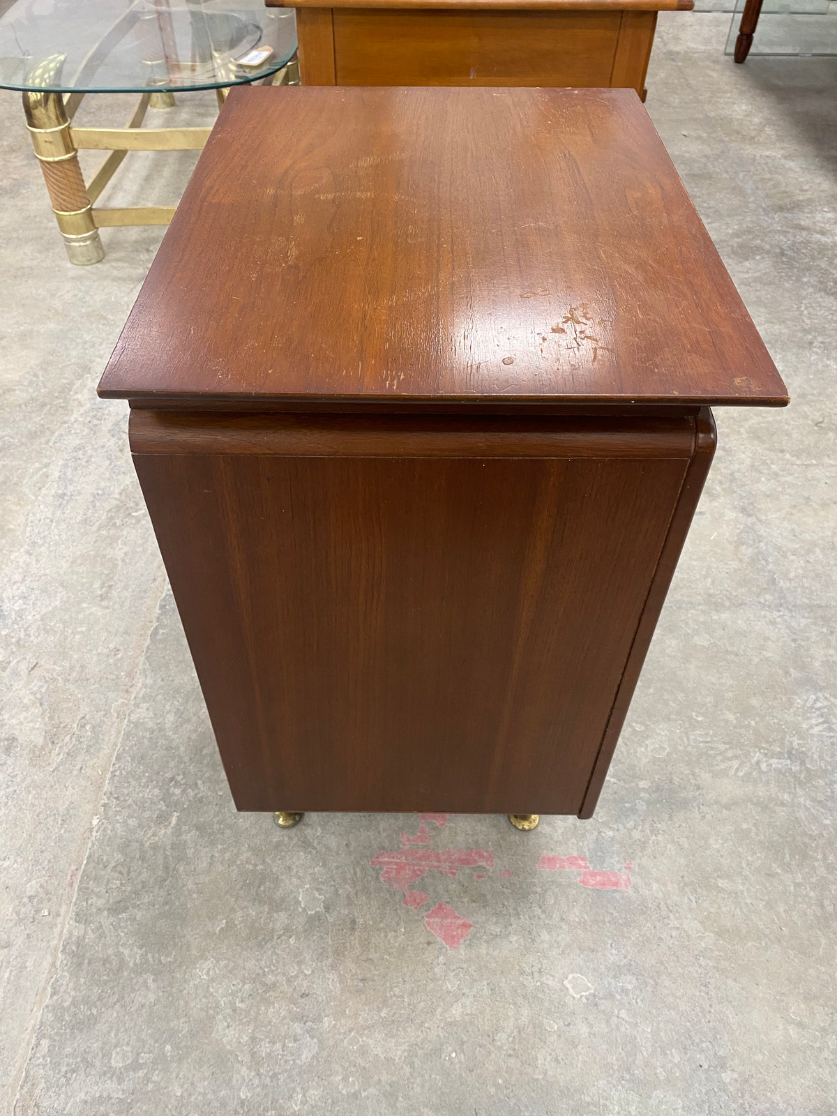 Vintage Rose Wood Nightstand and Single Drawer