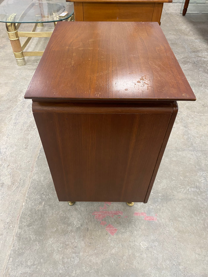 Vintage Rose Wood Nightstand and Single Drawer