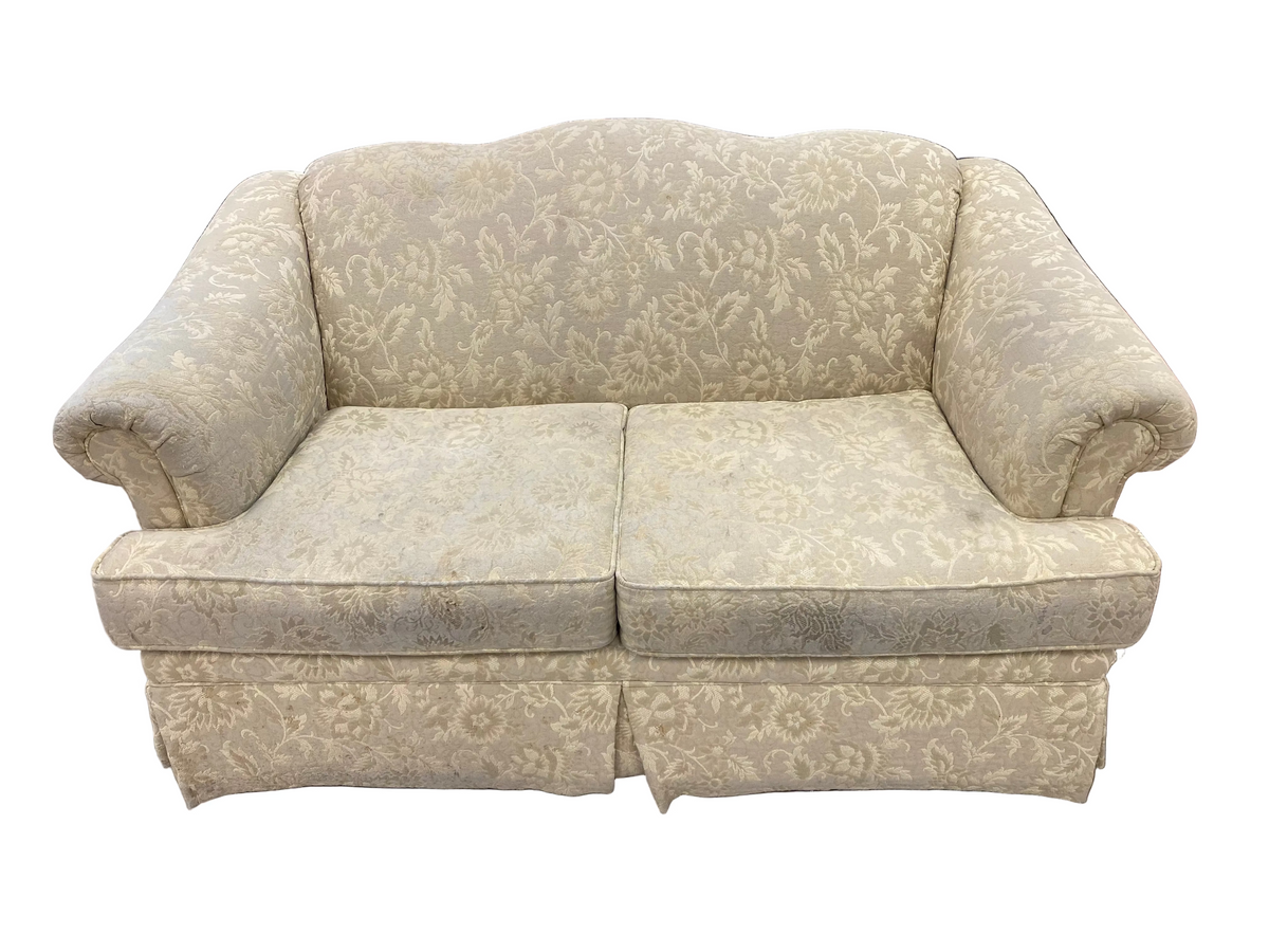 Traditional Cream Floral Loveseat