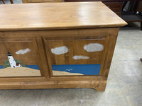 Cedar Lighthouse Scene Blanket Chest