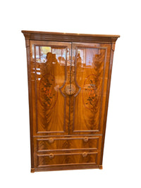 Floral Design Solid Wood Armoire