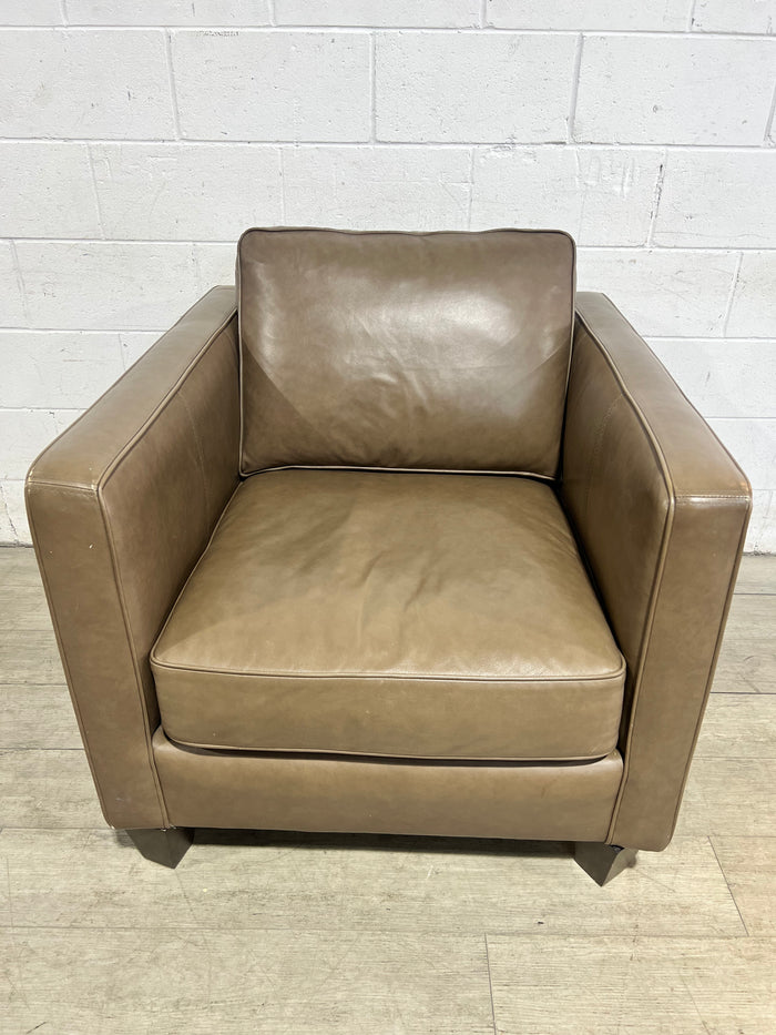 Taupe Leather Armchair