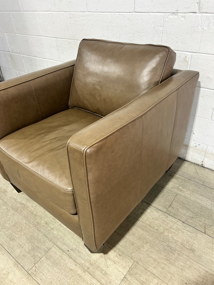 Taupe Leather Armchair