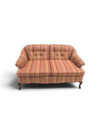 Two Seater Loveseat in Autumn Tone Geometric Upholstery