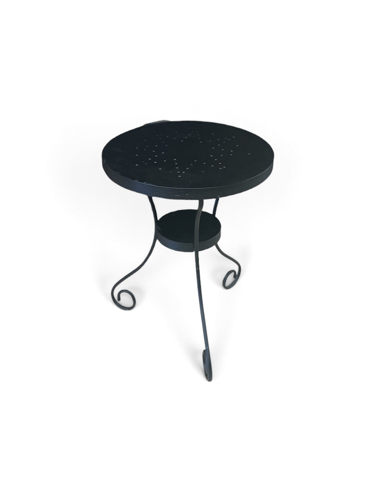 Black Round Metal Round Accent Table