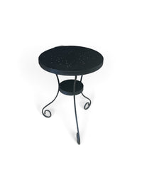 Black Round Metal Round Accent Table