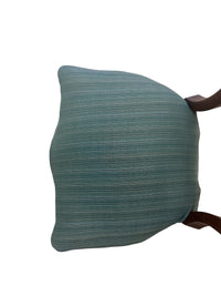 Victorian Style Balloon Back Chair with Green & Teal Striped Upholstery