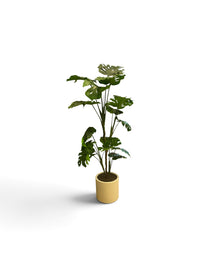 6 Ft Artificial Monstera Floor Plant in a White Planter