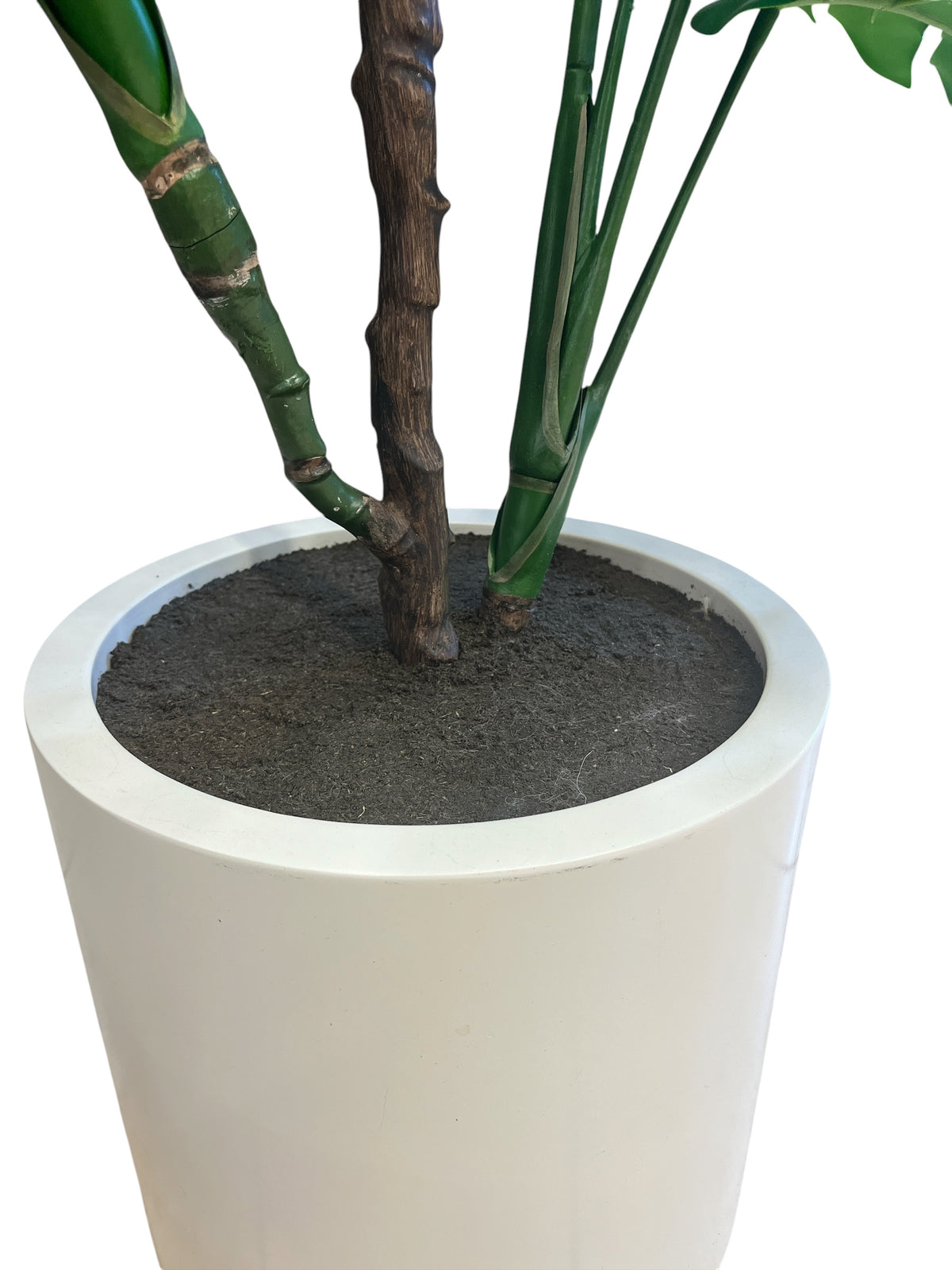 6 Ft Artificial Monstera Floor Plant in a White Planter