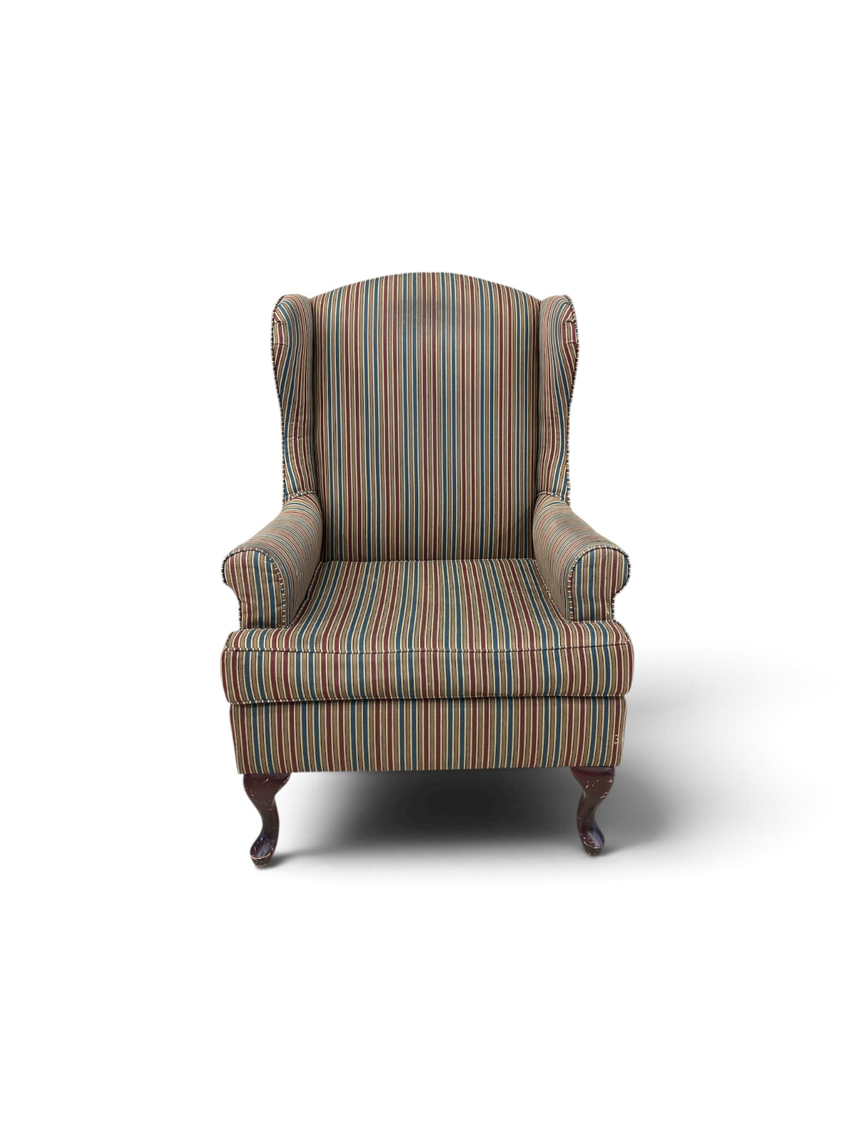 Striped Wingback Accent Chair