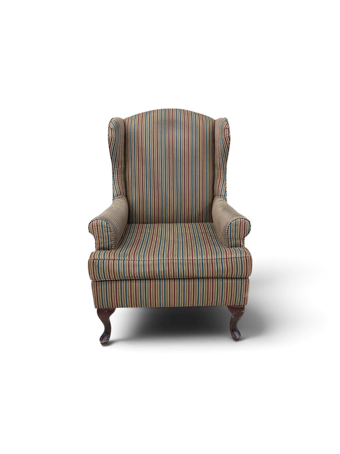 Striped Wingback Accent Chair