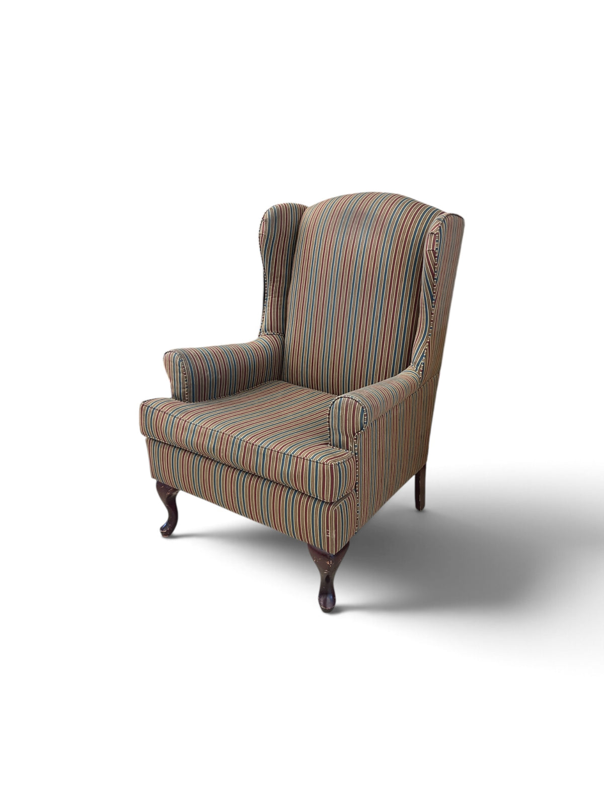 Striped Wingback Accent Chair