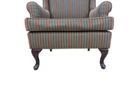 Striped Wingback Accent Chair