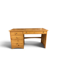 Pine Wood Desk with File Drawer and Storage