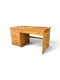 Pine Wood Desk with File Drawer and Storage