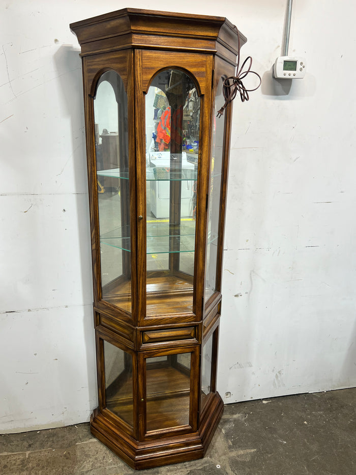 Elegant Glimpse - Glass Curio Cabinet