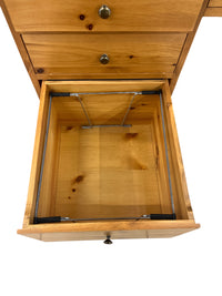 Pine Wood Desk with File Drawer and Storage