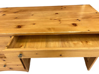 Pine Wood Desk with File Drawer and Storage