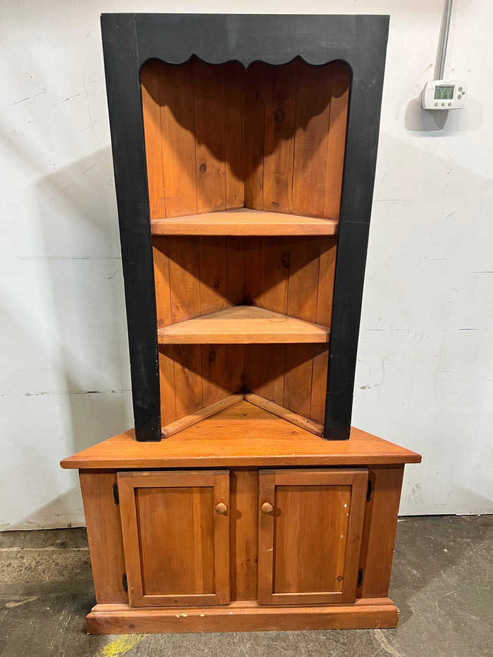 Farmhouse Charm - Two Tone Corner Hutch