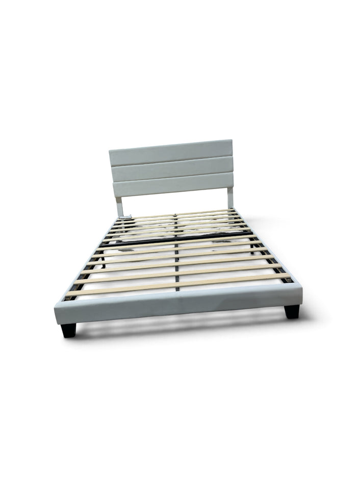 Modern Light Grey Upholstered Queen Bedframe