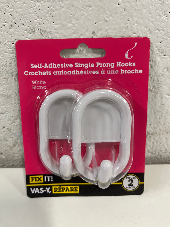 Self-Adhesive Single Prong Hooks